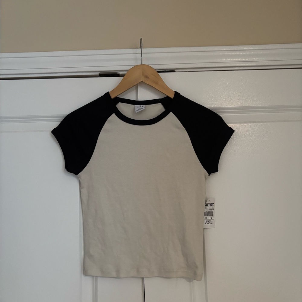 Zumiez Black and White Raglan Short Sleeve Tee